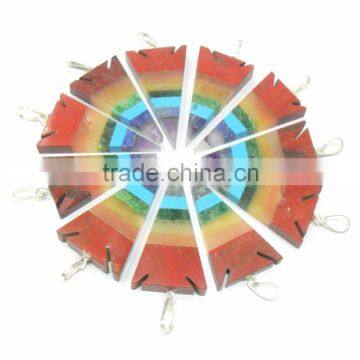 7 CHAKRA ARROWHEAD FLAT POINT PENDANT : CHAKRA ARROWHEAD PENDANT