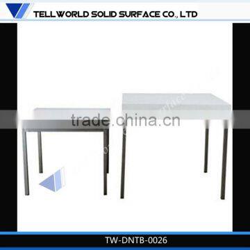 High Glossy modern acrylic solid surface adhesive dining table