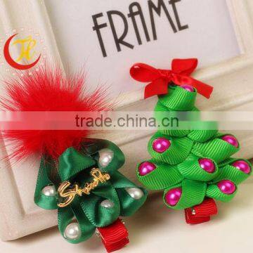 F535 Christmas Party Headwear Gift christmas tree children hair clip 2015