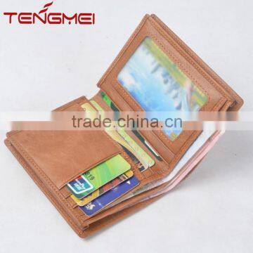 Top layer cow leather money clip wallet for men and women