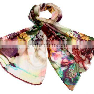 Digital prints silk cotton scarves