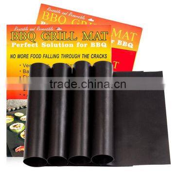 BBQ Grill Mats 15.75 x 13" - (Set of 2)-100% Non-stick, easy to clean and reusable