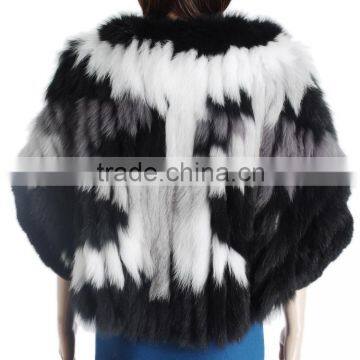 Fashion Knitted Fur Coat/real Fox Fur Coat Women/quality Rex Rabbit Fox Fur Knitted Coat KZ150094 photo-2
