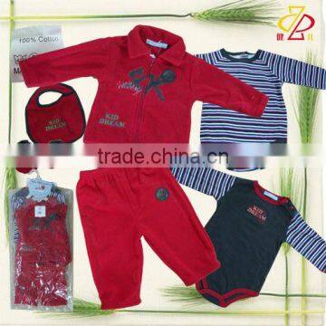 boy's polar fleece romper 6pcs suit -32223-a