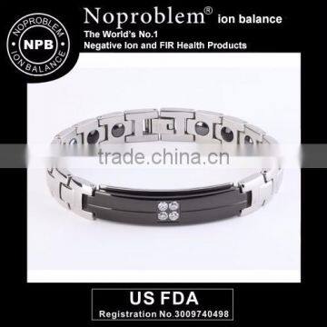 Noproblem FDA titanium power band health casual magnetic bead cool man bracelets