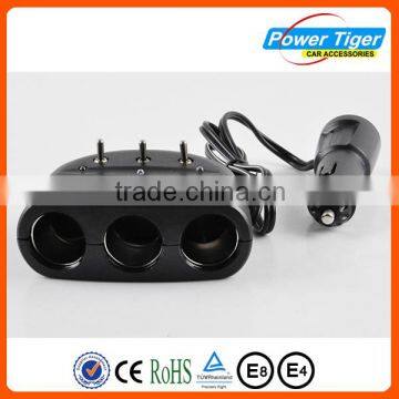 Good quality triple socket car cigarette lighter usb mp3 player