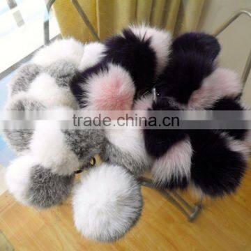 Newest Top Quality Multi color Rabbit Fur Ball Key Chain