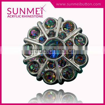 Made in Taiwan Acrylic Crystal Rhinestone Button Garment Accessories