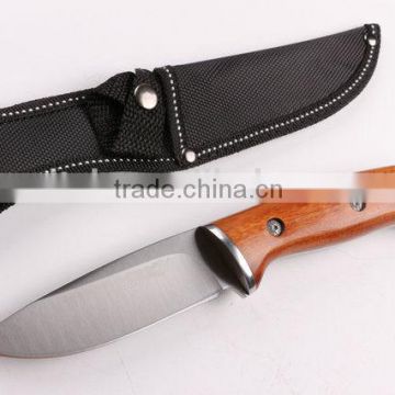 OEM 440 stainless steel outdoor camping knife with wood handle