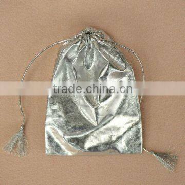 Logo Printing Resealable Drawstring Metallic Foil Coffee Pouch