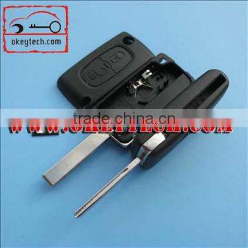 OkeyTech Peugeot 407 2 remote key shell with groove blade and battery place for key cover peugeot 407 key shell