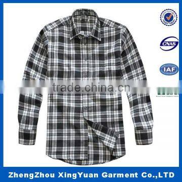 Custom Yarn Dyed Flannel Plaid Pattern Men's Shirt