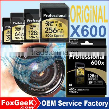 Original Professional 600X Speed SD Card 64GB Class10 UHS-3 SDXC Memory Card 32 128 256 GB micro for IP CCTV Camera 4K Video