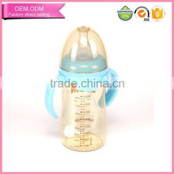 Factory supply best feeder pacacity 8oz 240ml baby feeding bottle handled