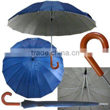 16k Wooden Handle Windproof Golf Umbrella