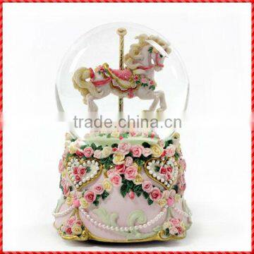 Elegant Roses and horse snow globe