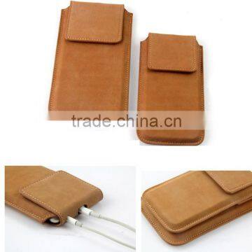 factory price genuine leather phone pouch case cover for nokia e66 n8 for htc one e9s