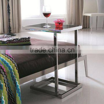 Square stainless steel end table