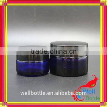 5g 10g 15g 20g 30g 50g 100g cosmetic jar with black lid glass jar for blue glass cosmetic jar GJ584R