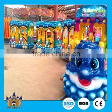Fiberglass Sea Animation Kids Rides Electric Animal Train Rides Ocean Tourist Train Sale
