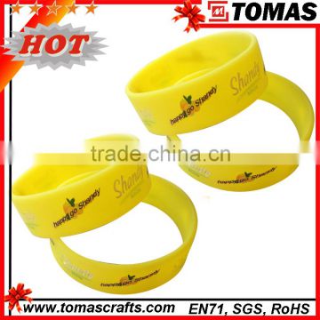 Custom Debossed Silicone Wristband With Color Filled