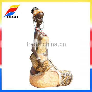 Cheap African woman Resin Figurines home decoration