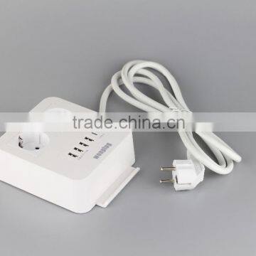 CE VDE approved new arrival 5V 8A 5 usb schuko outlets with phone holder