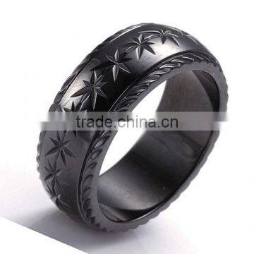 Black zirconium rings and wedding bands for men