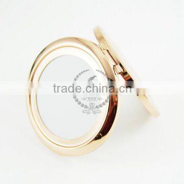 58mm Setting Size Metal Vintage Rose Gold Round Blank Compact Double Side Pocket Mirror Bezels Tray With Cabochon 1991008