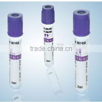 PET/Glass medical disposable sterile vacuum blood collection tube with CE&ISO approval/plain tube