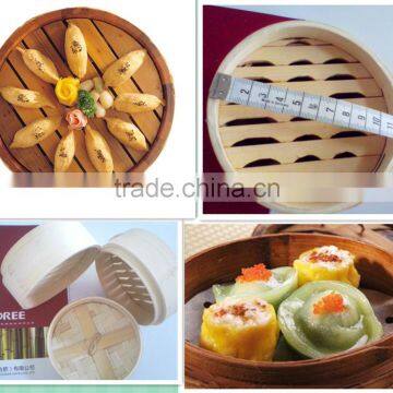 diameter 12cm and 2 tiers healthy and reusable bamboo food steamer made in Anhui