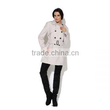 PRETTY STEPS 2015 Elegant Utterly Classic Flattering Waist Tie Double-breasted Front Women's Winter Trench Coat