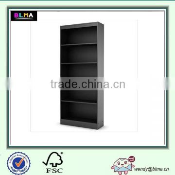 Wooden 5 Shelf Bookcase in Pure Black