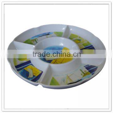 LFGB Standard Round Shape Two Divided Plate, Melamine Baby Use Custom Chip and Dip photo-6
