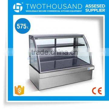 575 Liter 3 Shelves Large Capacity for Commercial Glass Cake Display Cabinet Refrigerated