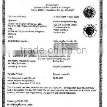 BCS ORGANIC TEA CERTIFICATE