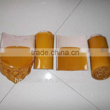 Chinese glazed roofing material gold clay tiles