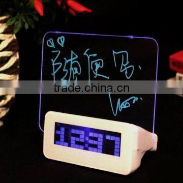 Promotional White Led Alarm Clock for Decoration Fluoresent Pen Led Clock photo-4