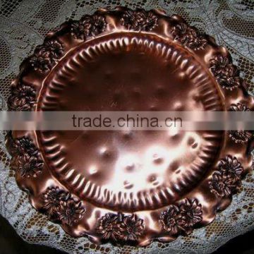 Solid Gregorian Copper Charger Plates and Wall plates