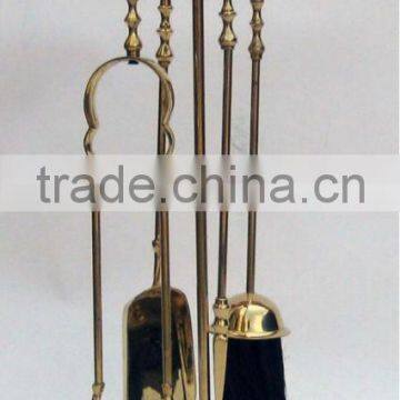 Decorative Brass Fireplace Tool Set