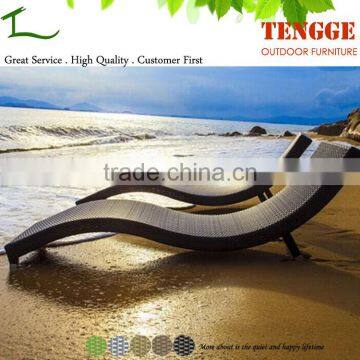 YH-8015 Outdoor aluminum rattan lightweight beach sun bed