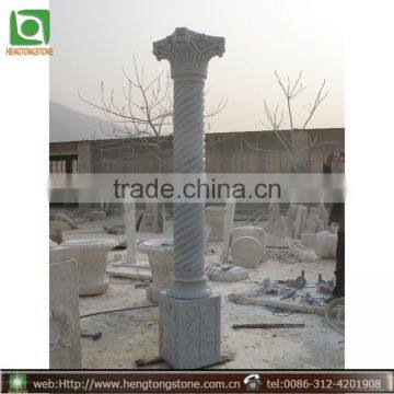 Indoor Solid Decorative White Carved Marble Pillar
