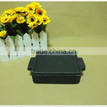 Wholesale Daily Use Square Black Porcelain With Lid Ceramic Bakeware photo-4