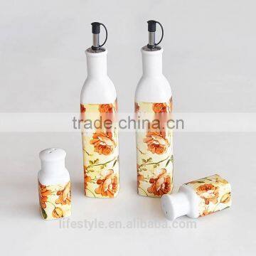 Ceramic Sell Oil & Vinegar Set,Stoneware With Decal photo-5