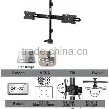 Aluminum Quad LCD monitor desk mount