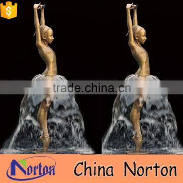 Lady decoration bronze large outdoor copper fountain sculptures NTBF-L008L