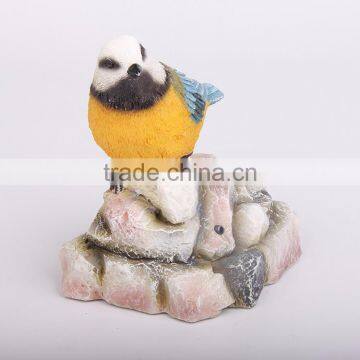 Handmade Resin Bird Stand on Stone Figurines Desktop Ornaments photo-2