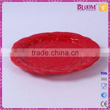 Handmade Ceramic Red Glazed Gift Decorative Plate photo-2