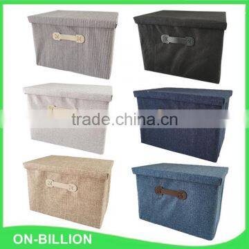 Collapsible non woven storage box foldable with lid