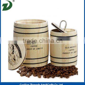 Small Size Pine Wood Coffee Beans Barrel